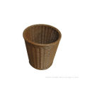 Tall Kitchen Poly Rattan Waste Basket Containers Made By Hands D27.5 X 28 Cm
